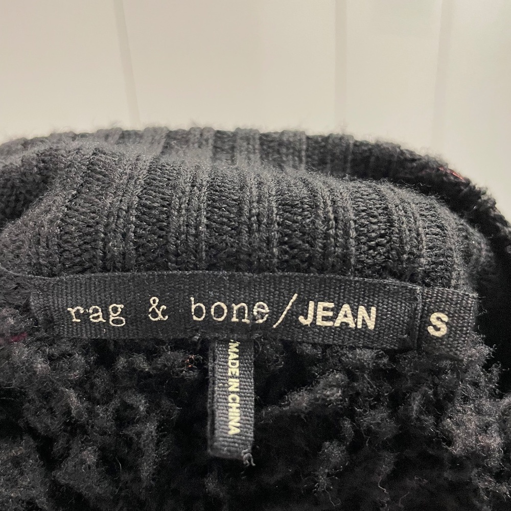Womens Rag & Bone Brand Black Nubby Zip-Up Sweater, size S - Picture 7 of 7